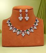 Multi color american diamond necklaces set