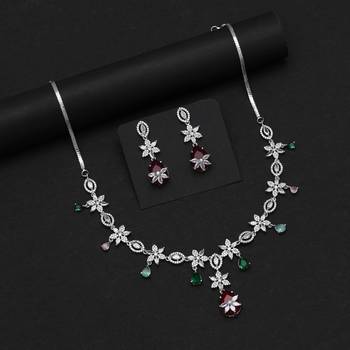 Multi color american diamond necklaces set 1