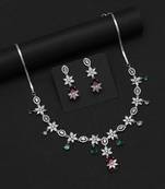 Multi color american diamond necklaces set