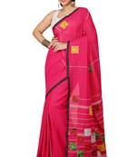 Pink Box Aplic Cotton blended Saree 