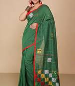 Green Box Aplic Cotton blended Saree 