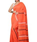 Orange Nimki Aplic  Cotton blended Saree 