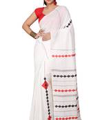 White Nimki Aplic Cotton blended Saree 