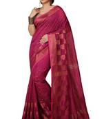 Magenta  Cotton Leaf Design Sarees with Jacquard Work with Blouse Piece
