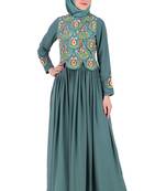 Designer Hand Embroidered Attached Jacket Abaya