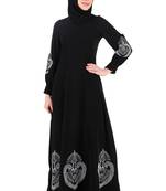 Paisley Embroidery Nida Black Abaya