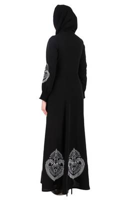 Paisley Embroidery Nida Black Abaya 6
