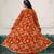 Embroidered faux georgette orange readymade salwar kameez with shrug