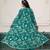 Embroidered faux georgette teal readymade salwar kameez with shrug