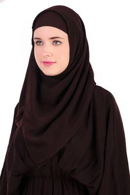 Ruched Box Pleated Brown Abaya 5