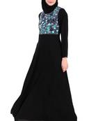 Floral Embroidered Bodice Multi Panel Abaya