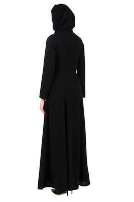Floral Embroidered Bodice Multi Panel Abaya 5
