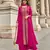 Pink chinon sequin embroidered salwar suit (free size)