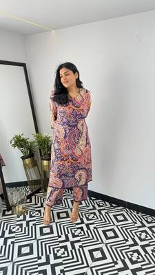 Multi viscosee printed kurta set 2