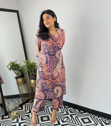 Multi viscose printed kurta set
