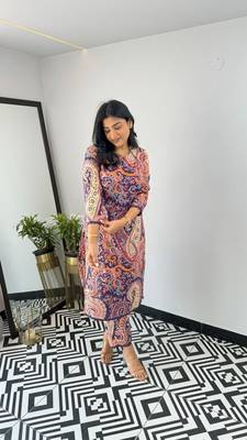 Multi viscosee printed kurta set 3