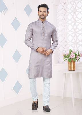 Lavender jacquard silk pintex,weaving jacquard designer ethnic festive wear men's kurta payjama 1