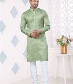 Pista jacquard silk pintex weaving jacquard ethnic festive wear men's kurta payjama