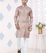Purple jacquard silk pintex,weaving jacquard designer ethnic festive wear men's kurta payjama