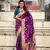 Purple soft silk blend wevon paithani meenakari ceremonial saree