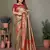 Wevon heavy faux banarasi tissue silk blend brown ethnic ceremonial saree