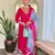 Pink rayon slub festive wear readymade suit for girlie looks