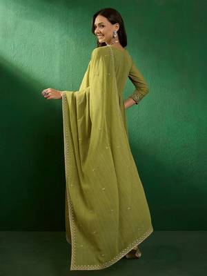 Mahendi georgette fabric embroidery work festive wear salwar suit 2