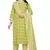 Green rayon cotton fabric ethnic suit with printed with gotta lace work