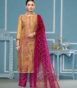 Multy shimmer silk fabric designer festive wear salwar kameez