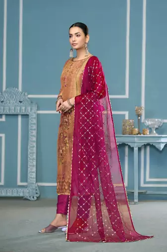 Multy shimmer silk fabric festive wear salwar kameez