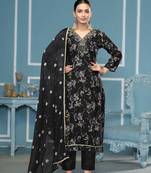 Black color jaam cotton fabric designer festive wear salwar kameez