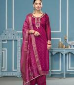 Purple modal banarasi fancy ceremonial salwar suit for girlie looks