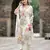 Off white georgette fabric embroidery work with printed festive special readymade suit
