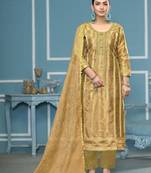 Green viscosee organza fabric wevon , embroidery, hand work salwar kameez