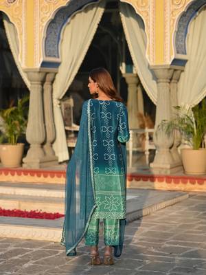 Rama beautiful embroidery work with printed chinon silk fabric suit 2