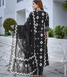 Black sophisticated viscose fabric designer embroidered work,printed girlie suits