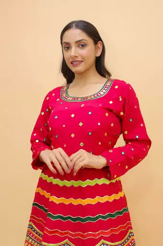 Pink Color Sequins And Mirror Work Long Choli Lehenga For Women
