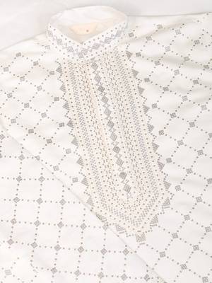 white viscose silk sequins embroidered kurta with dupatta 10