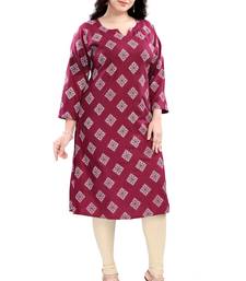 Wine rayon printed kurti