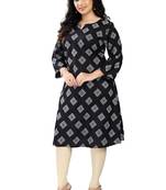Black rayon printed kurti
