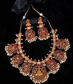 Traditional ruby kemp pushp chakra necklace set