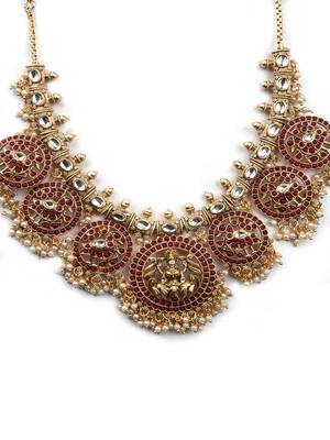 Traditional ruby kemp pushp chakra necklace set 3
