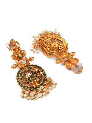 Traditional green kemp pushp chakra necklace set 5