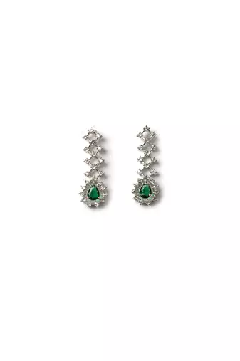Handmade green ad pendant style necklace set