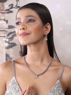 Handmade pink ad pendant style necklace set 2