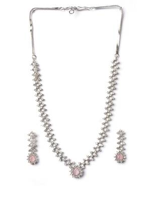 Handmade pink ad pendant style necklace set 3