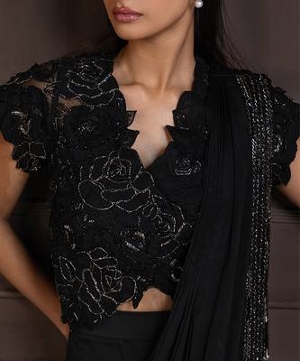 Twilight elegance embellished saree gown 2