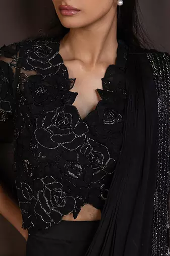 Twilight elegance embellished saree gown