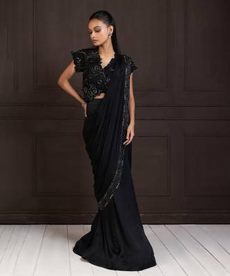 Twilight elegance embellished saree gown 3