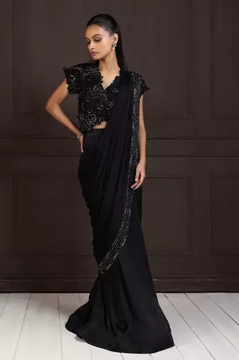 Twilight elegance embellished saree gown